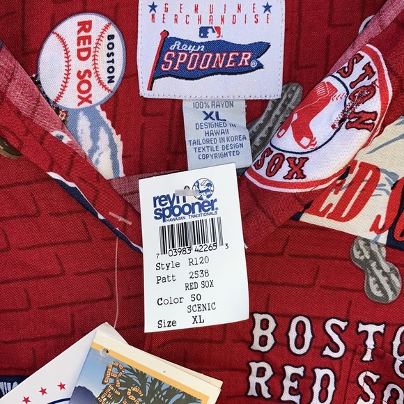 📌 NWT MLB Reyn Spooner Red Sox Shirt - Picture 4 of 6